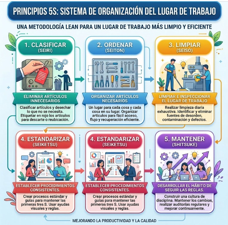 ¿CUÁLES SON LAS CINCO S (5S) DE LEAN?
