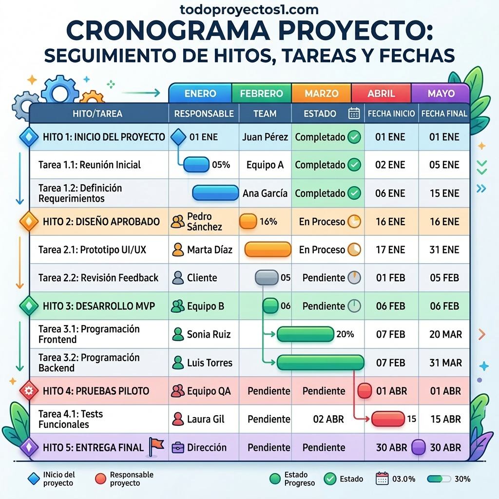 Cronograma de proyecto: cómo hacerlo paso a paso (Guía completa)