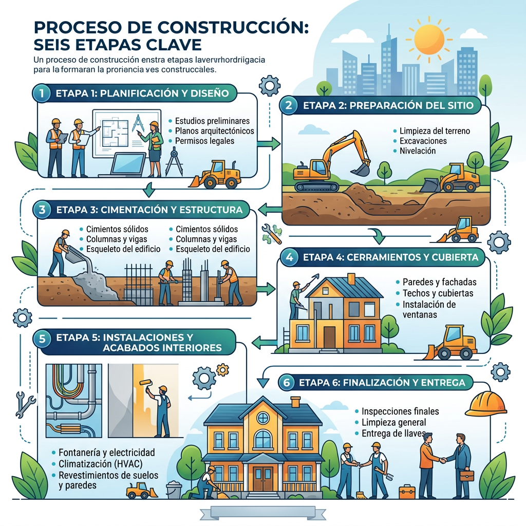 Proceso de Construcción: Las 6 Etapas de una Obra Paso a Paso