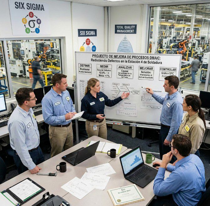 El corazón de Six Sigma es el ciclo DMAIC, un enfoque estructurado para mejorar procesos existente